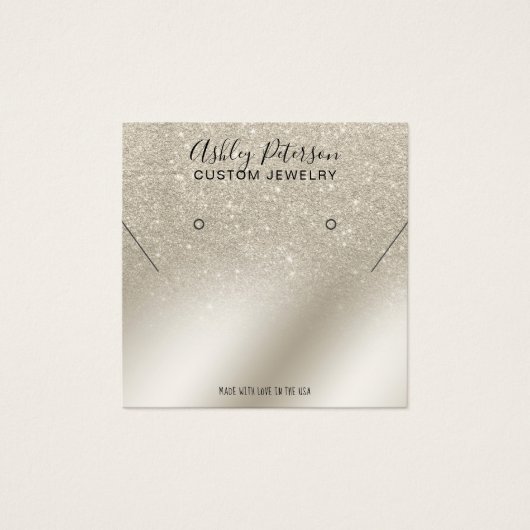 パールグリッターアイボリーネックレススタッドイヤリング表示 (正面)