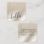 パールグリッターアイボリー勾配金属グラデーションハロー スクエア名刺 (正面/裏面)