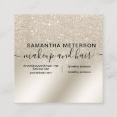 パールグリッターアイボリー勾配金属グラデーションハロー スクエア名刺 (裏面)