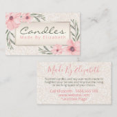 パールグリッターフローラ手製蝋燭大豆ろう液 名刺 (正面/裏面)