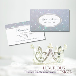 パールグリッター光きらめく星ライトブルー 名刺