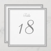 パールグレイのウェディングテーブルナンバーカード 招待状 (正面/裏面)