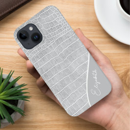 パールグレーワニパーソナライズされたル Case-Mate iPhone 14ケース