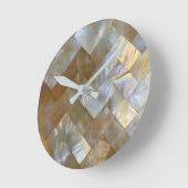 パールケイピス織りの母 ラウンド壁時計 (傾斜)