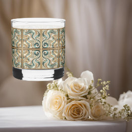 パールコーストのエレガンス波プリントされた岩ガラス。 ウイスキーグラス