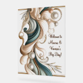 パールコーストエレガンスアクリル結婚のウェルカムサイン アクリルサイン (傾斜)