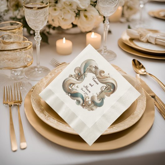 パールコーストエレガンスコーインドカクテルナプキンス 縁ありカクテルナプキン