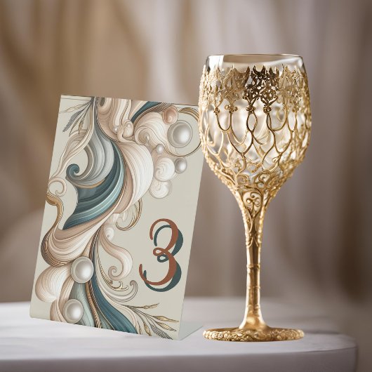 パールコーストエレガンステーブル番号記号 台座サイン