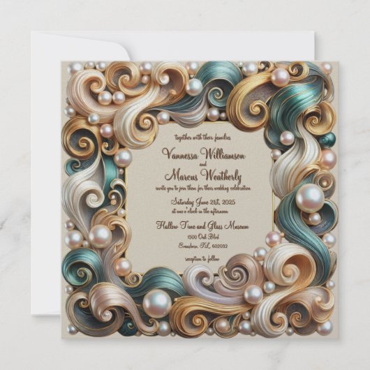 パールコーストエレガンスフォーマルスクエア結婚ズインビタット シーズンカード (正面)