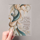 パールコーストエレガンスミニマリストアクリ結婚ルズ アクリル招待状 (インサイチュ (ポータブル))