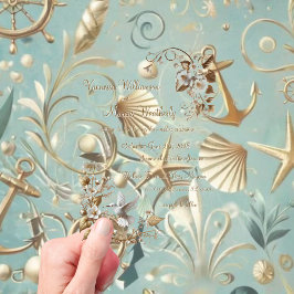 パールコーストエレガンスミニマリストアクリ結婚ルズ アクリル招待状