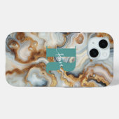 パールゴールデンエレガントアゲートモノグラカスタムム Case-Mate iPhoneケース (裏面 (横))