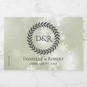 パールサググリーン ミニ 雪の結晶 スパークリングワインラベル (シングルラベル)