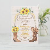 パールサンフラワーブーツ婚約パーティ招待状 招待状 (スタンド正面)