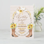 パールサンフラワーブーツ誕生日招待状 招待状 (スタンド正面)