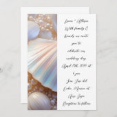 パールシェルエレガントクラシック結婚式招待状 招待状 (正面/裏面)