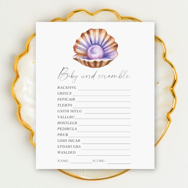 パールシェル – 単語スクランブルベビーシャワーゲーム (クリエイターアップロード済み)