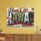 パールシティ,ハワイ – ラージレターのシーン キャンバスプリント (インサイチュ (リビング))