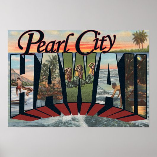 パールシティ,ハワイ – ラージレターのシーン ポスター (正面)
