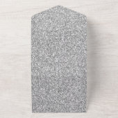 パールシルバーグラムグリッターハート      オールインワン招待状 (外側)