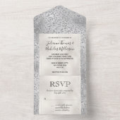 パールシルバーヒョウ印刷グリッター オールインワン招待状 (内側)