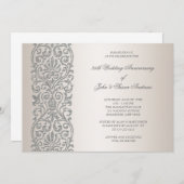 パールシルバーボーダー 25周年パーティー 招待状 (正面/裏面)