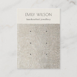 パールシルバーレザーテクスチャ3イヤリングディスプレイ 名刺