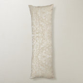 パールシルバーヴィンテージダマスクパターン抱き枕 ボディピロー (裏面 (縦))