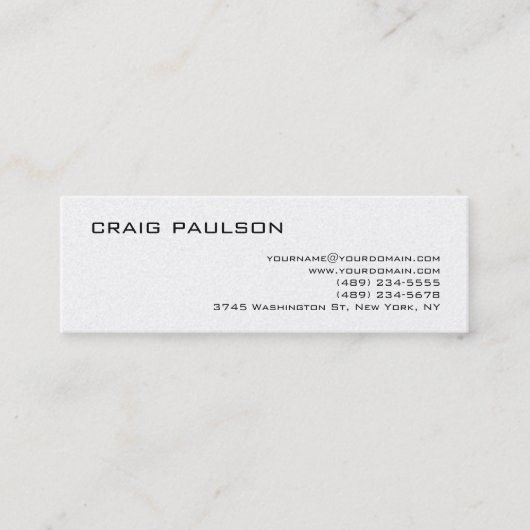 パールシンプルトレンディープレーンモダン名刺 スキニー名刺 (正面)