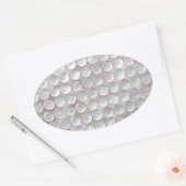 パールシークインのピンク色の母親 楕円形シール (封筒)