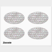 パールシークインのピンク色の母親 楕円形シール (シート)