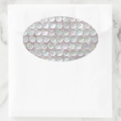 パールシークインのピンク色の母親 楕円形シール (バッグ)