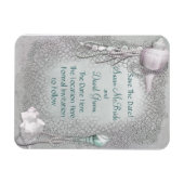 パールシーシェルビーチ結婚式日付磁石を保存 マグネット (横)