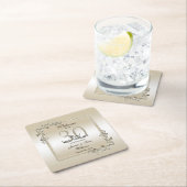 パールジェム&グリッター30周年結婚記念 スクエアペーパーコースター (インサイチュ)