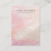 パールジュエリーイヤリングディスプレイのコーラルピンクのお母さん 名刺 (正面)