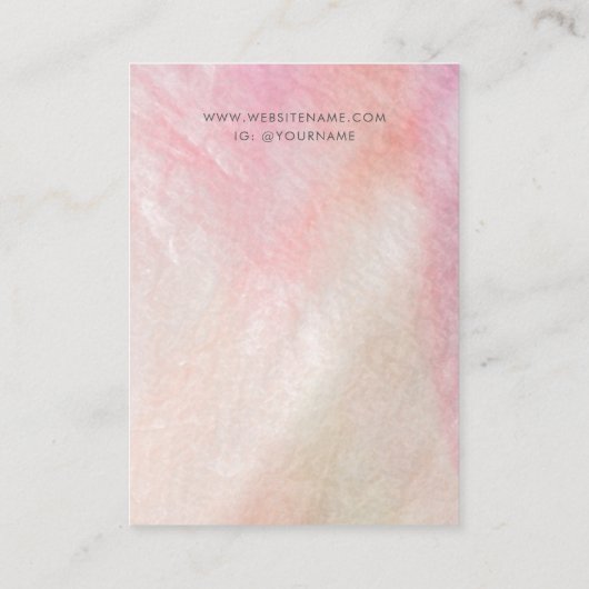 パールジュエリーイヤリングディスプレイのコーラルピンクのお母さん 名刺 (裏面)