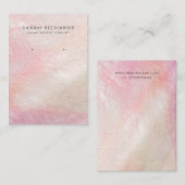 パールジュエリーイヤリングディスプレイのコーラルピンクのお母さん 名刺 (正面/裏面)