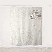 パールジュエリーブライダルシャワーフォトブース背景 タペストリー (正面)