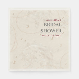 パールジュエリーブライダルシャワー スタンダードランチョンナプキン