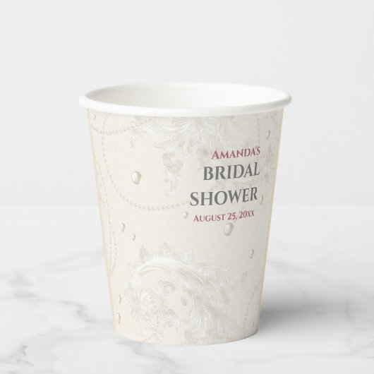 パールジュエル ブライダルシャワー 紙コップ (正面)