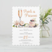 パールスアンドプロセッコブライダルシャワーブランチ 招待状 (スタンド正面)