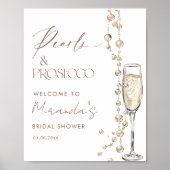パールスアンドプロセッコブライダルシャワー歓迎 ポスター (正面)