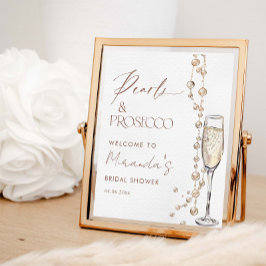 パールスアンドプロセッコブライダルシャワー歓迎 ポスター