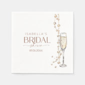 パールスアンドプロセッコブライダルシャワー スタンダードカクテルナプキン (正面)