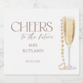 パールスアンドプロセッコブライダルシャワー スパークリングワインラベル (シングルラベル)