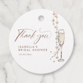 パールスアンドプロセッコブライダルシャワー フェイバータグ