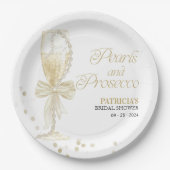 パールスアンドプロセッコブライダルシャワー ペーパープレート (正面)