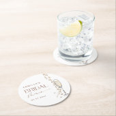 パールスアンドプロセッコブライダルシャワー ラウンドペーパーコースター (インサイチュ)