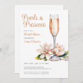 パールスアンドプロセッコブライダルシャワー 招待状 (正面/裏面)