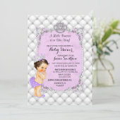 パールスダイアモンズブルネットプリンセスベビーラベンダー 招待状 (スタンド正面)